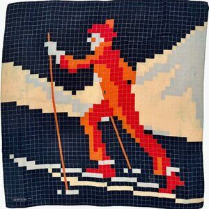 Vintage Daniel Hechter Paris Apres Ski Skier Scarf